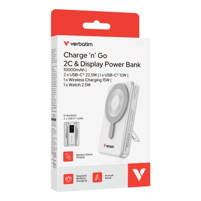 4. Verbatim 32273 Power Bank Lithium Polymer (LiPo) 10000 mAh Wireless Charging Silver