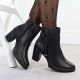 12. Black Leather Block-Heel Ankle Boots Rieker Y2567-00
