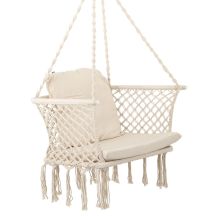 OPENWORK HAMMOCK HANGING CHAIR STORK'S NEST 78x64CM ECRU