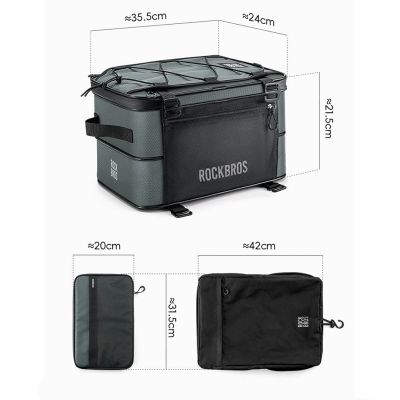 13. Rockbros A30 ROAD TO SKY Foldable Bike Bag for Trunk 15-30L - Gray