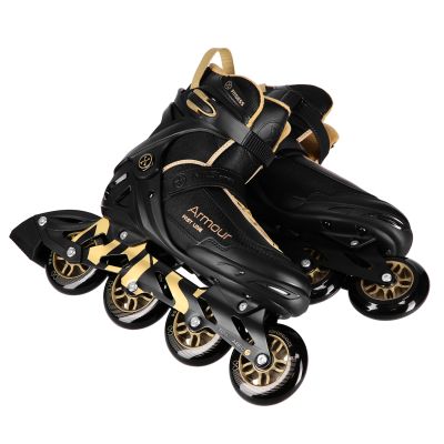 7. NILS Extreme NA22151 ARMOUR roller skates black and gold size 44