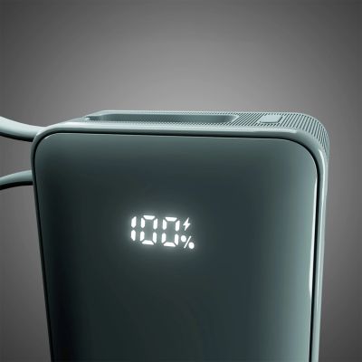 8. Powerbank SBS 10000 mAh 20W with built-in USB-C cable and digital display - gray