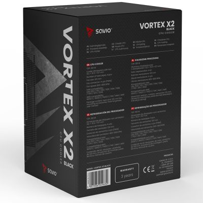 8. SAVIO CPU COOLER VORTEX X2 BLACK