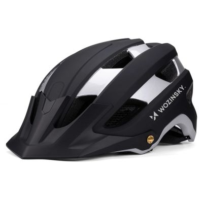 3. Wozinsky MTB bicycle helmet with removable visor, lightweight L - black and silver