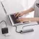 8. Baseus Metal Gleam 11in1 multifunctional USB Type C HUB - 3x USB 3.2 Gen 1 5Gbps / USB Type C PD 100W / 3.5 mm mini jack AUX / VGA Full HD 60Hz / 2x HDMI 4K 30Hz / TF and SD card reader / RJ45 1Gbps gray (CAHUB-CT0G)
