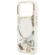 6. Guess IML Glitter Flowers Triangle MagSafe Case for iPhone 17 Pro / 18 Pro - White