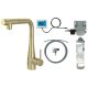 Kitchen faucet with water filtration kit and pull-out spout