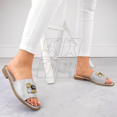 5. S.Barski W OLI262B silver flip-flops with zircons