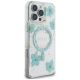 4. Guess Resin Flowers Glitter MagSafe iPhone 16 Pro Case - Clear Green
