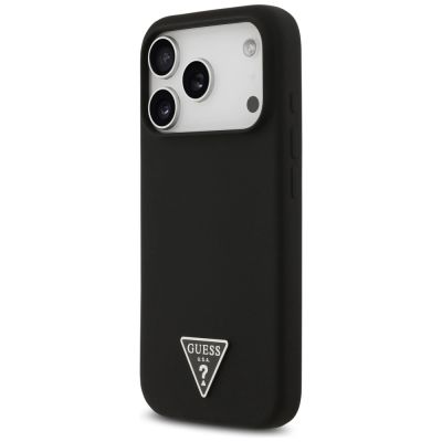 2. Guess Silicone Triangle Logo MagSafe Case for iPhone 17 Pro Max - Black
