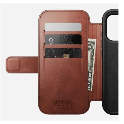 7. NOMAD Modern Leather Folio - MagSafe compatible leather case for iPhone 17 Pro, Horween leather (Old Dublin)