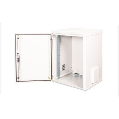 6. Digitus 19" 16U 600x600 wall-mounted network cabinet, solid door, gray, undivided, assembled, IP55, 100kg