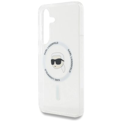 6. Case Karl Lagerfeld Button Karl Head Printed Logo MagSafe Samsung Galaxy S25 white