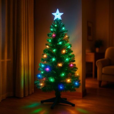 6. DECORATIVE FIBER OPTIC CHRISTMAS TREE MULTICOLOR 90CM