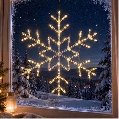 5. DECORATIVE HANGING SNOWFLAKE 120 LED WARM WHITE