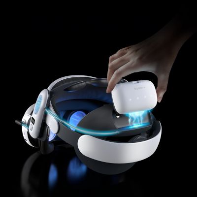 6. BoboVR S3 Pro Strap for Meta Quest 3 VR Headset + B100 External Battery - Black and White