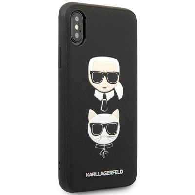 5. Karl Lagerfeld Saffiano Karl&Choupette Head case for iPhone XS Max - black