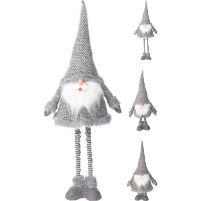30. SANTA CLAUS ON TELESCOPIC LEGS 30X18X100CM SILVER