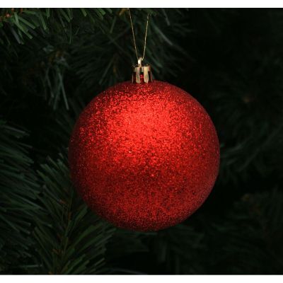 5. DECORATIVE PLASTIC BAUBLE SAFE 9 PCS DIA 60MM RED