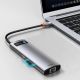 10. Baseus Metal Gleam 8in1 USB-C Hub - USB-C PD 100W 1x HDMI 4K 30Hz 1x SD and microSD card reader 3x USB-A 3.2 1xRJ45 - gray