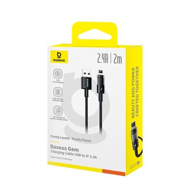 4. Baseus Gem USB Type A to iPhone 2.4A Cable (Black)