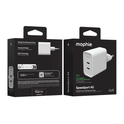 8. mophie Speedport 45 Universal White AC Fast Charging Internal