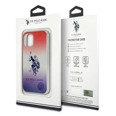 8. US Polo Assn. Gradient Pattern Collection iPhone 12 mini Case - Red and Blue