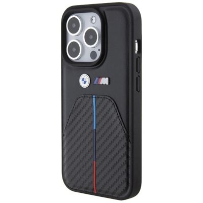 2. BMW Stamped Tricolor Stripe iPhone 15 Pro Case - Black