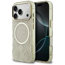 Guess IML Peony Dot MagSafe Case for iPhone 17 Pro - Beige