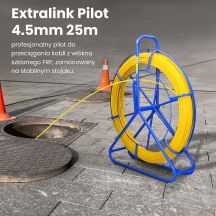 Extralink Pilot 4.5mm 25m | Cable pulling rod | glass fiber FRP, d. 4.5mm, l. 25m, yellow