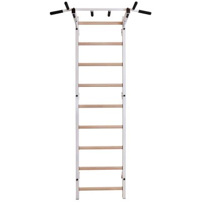 2. WOODEN AND METAL GYMNASTIC WALL BAR WITH METAL BAR BENCHK 721W