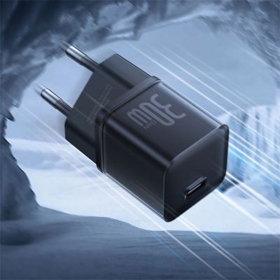 10. Baseus GaN5S 30W EU USB-C Wall Charger - Black