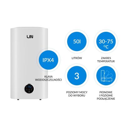 Electric boiler LIN LIFVD1SMWH 50L UNIVERSAL gray