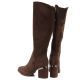 5. Women's openwork brown high-heeled boots S.Barski HY62-8122