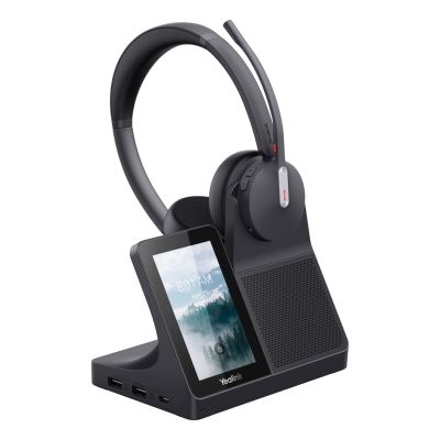 Yealink WH64 Workstation Dual Headset Wired & Wireless Headband Office/Call Center USB Type-C Bluetooth Charging Stand Black