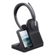 Yealink WH64 Workstation Dual Headset Wired & Wireless Headband Office/Call Center USB Type-C Bluetooth Charging Stand Black