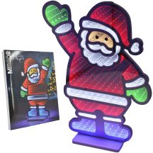 MIRROR DECORATION WITH LED DIODES INFINITY MIRROR EFFECT SANTA CLAUS