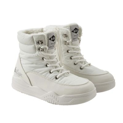 5. Lee Cooper women's winter boots white insulated ankle boots with zipper