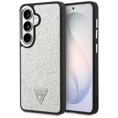Guess Fixed Glitter Triangle MagSafe case for Samsung Galaxy S26+ - silver