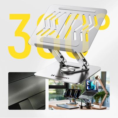 2. Wozinsky WRS-CPY84SS Aluminum Laptop and Tablet Stand + Free Smartphone Stand - Silver