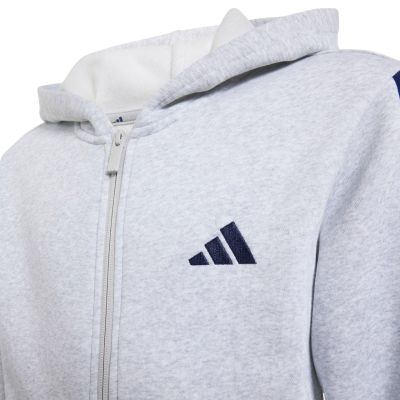 3. adidas Essentials Full-Zip Hoodie for Kids Light Gray KQ9050
