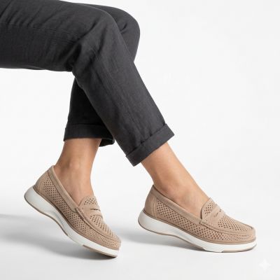 4. Women's openwork nude lords shoes Sergo Leone MK098H