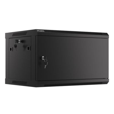 LANBERG WALL-HUNG RACK CABINET 19" 6U 600X450 METAL DOOR BLACK (FLAT PACK) WF01-6406-00B