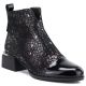 Women's leather ankle boots with heels in black and silver D&A S.Barski LZ62-2043