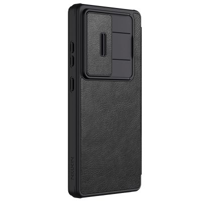 2. Nillkin Qin Pro Case for Samsung Galaxy S25 Ultra with Flip and Camera Cover - Black