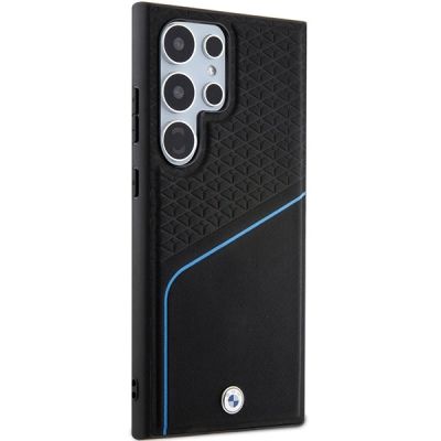 4. BMW BMHMS24L23RDCLK S24 Ultra S928 black/black hardcase Signature Leather Textured & Line MagSafe