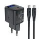 Acefast A113 GaN PD 20W USB-C Wall Charger with Display with USB-C Cable - Black