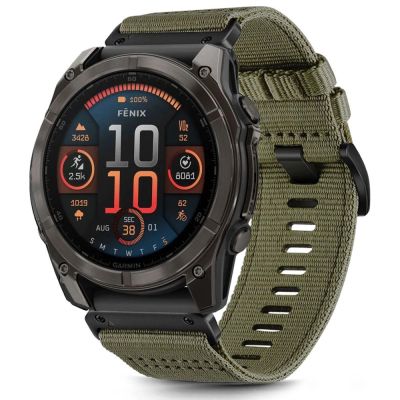 3. Tech-Protect Nylon strap for Garmin Fenix 5X / 5X PLUS / 6X / 6X PRO / 7X / 8 (51 mm) - green