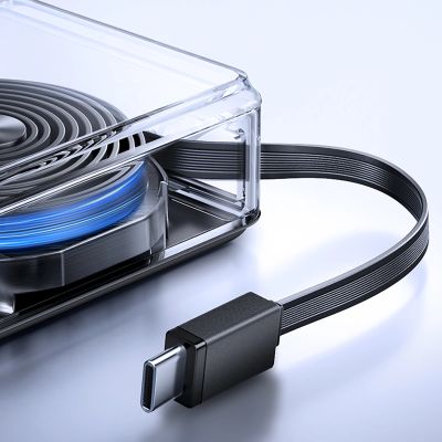 3. Joyroom JR-PR1 10000mAh 22.5W Powerbank with Built-in Retractable USB-C Cable - Black