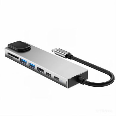 4. Tech-Protect HB09 USB hub 8in1 TYPE-C + USB-A 3.0 + USB-C 3.0 + HDMI 4K 60HZ + SD/TF + PD100W + RJ45 1000 MB/S - gray
